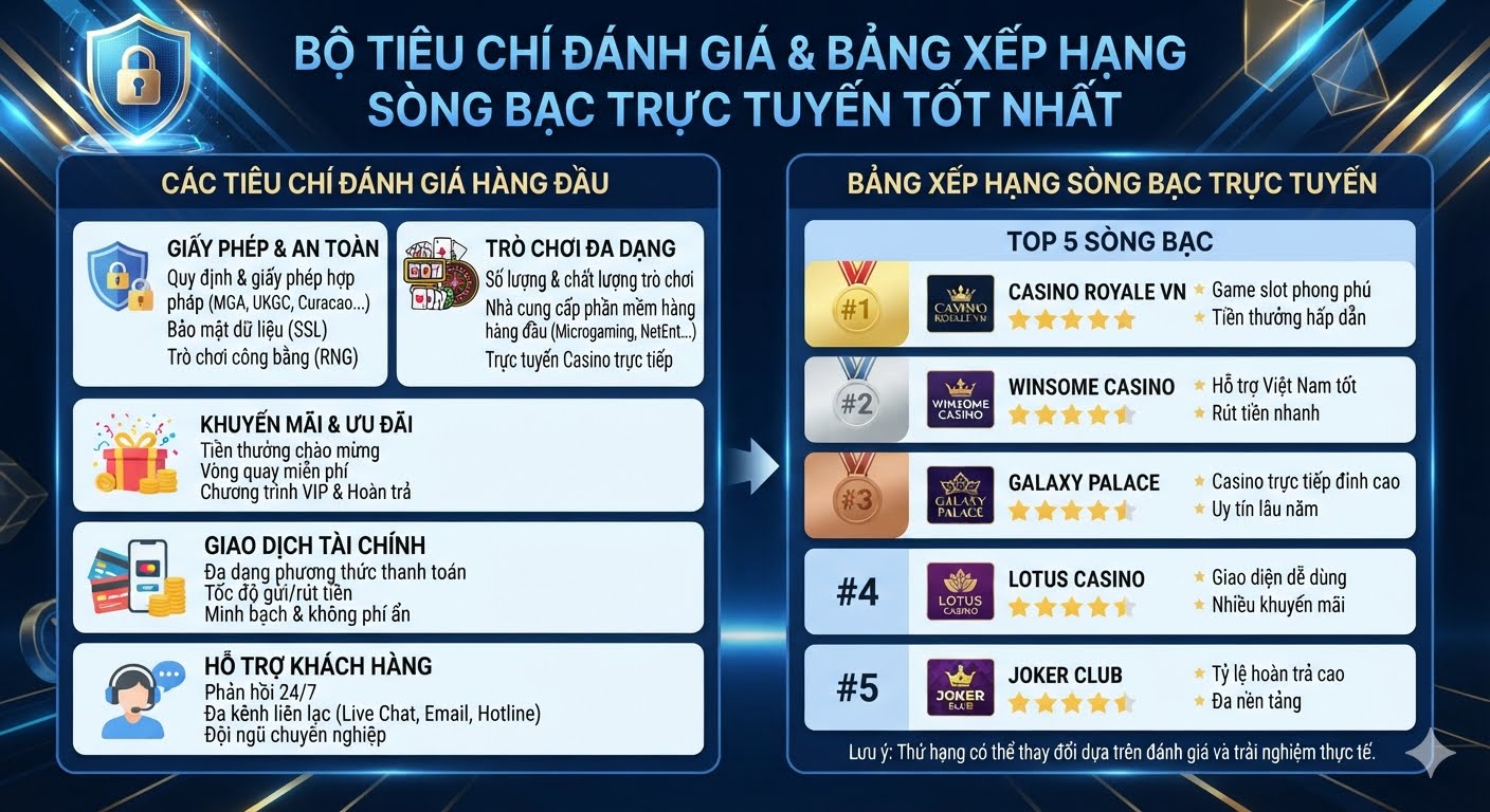 các sòng bạc trực tuyến tốt nhất